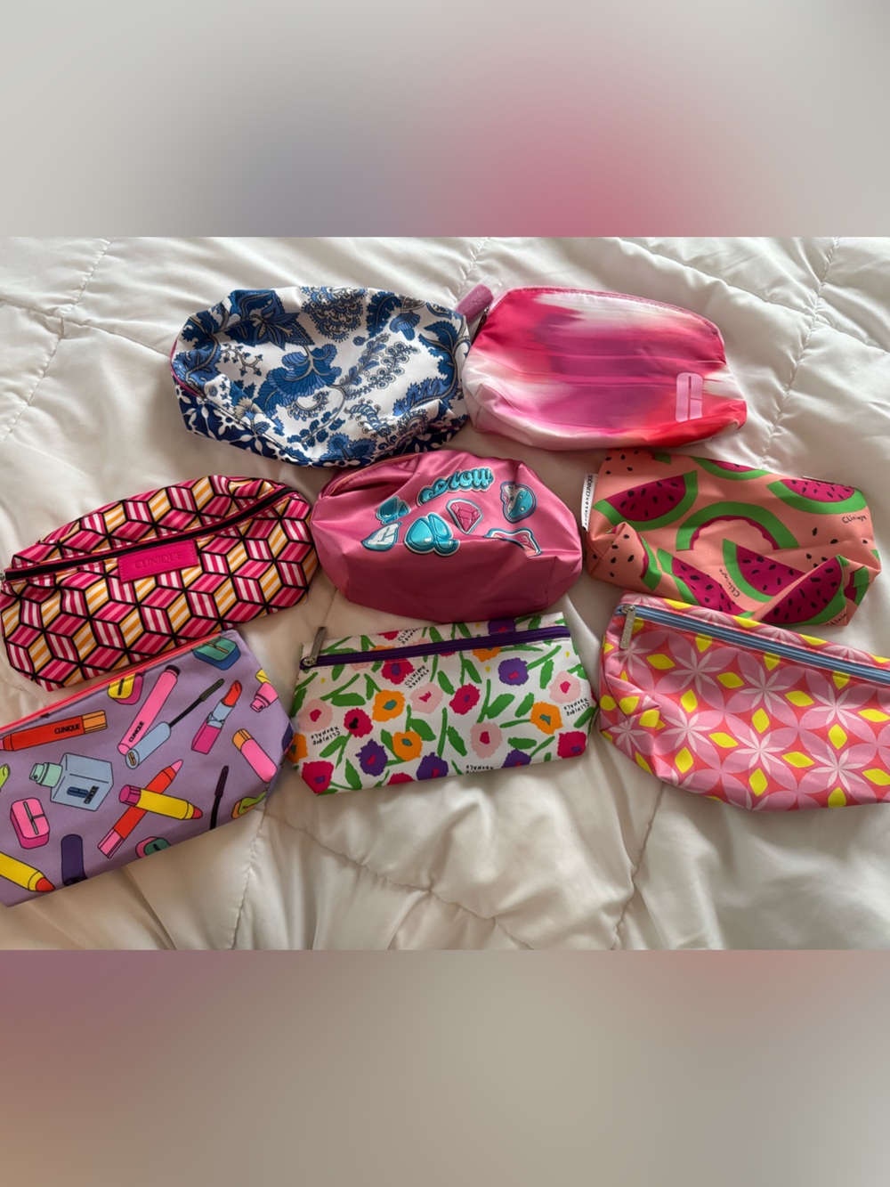 New Clinique Cosmetic Pouch Assorted